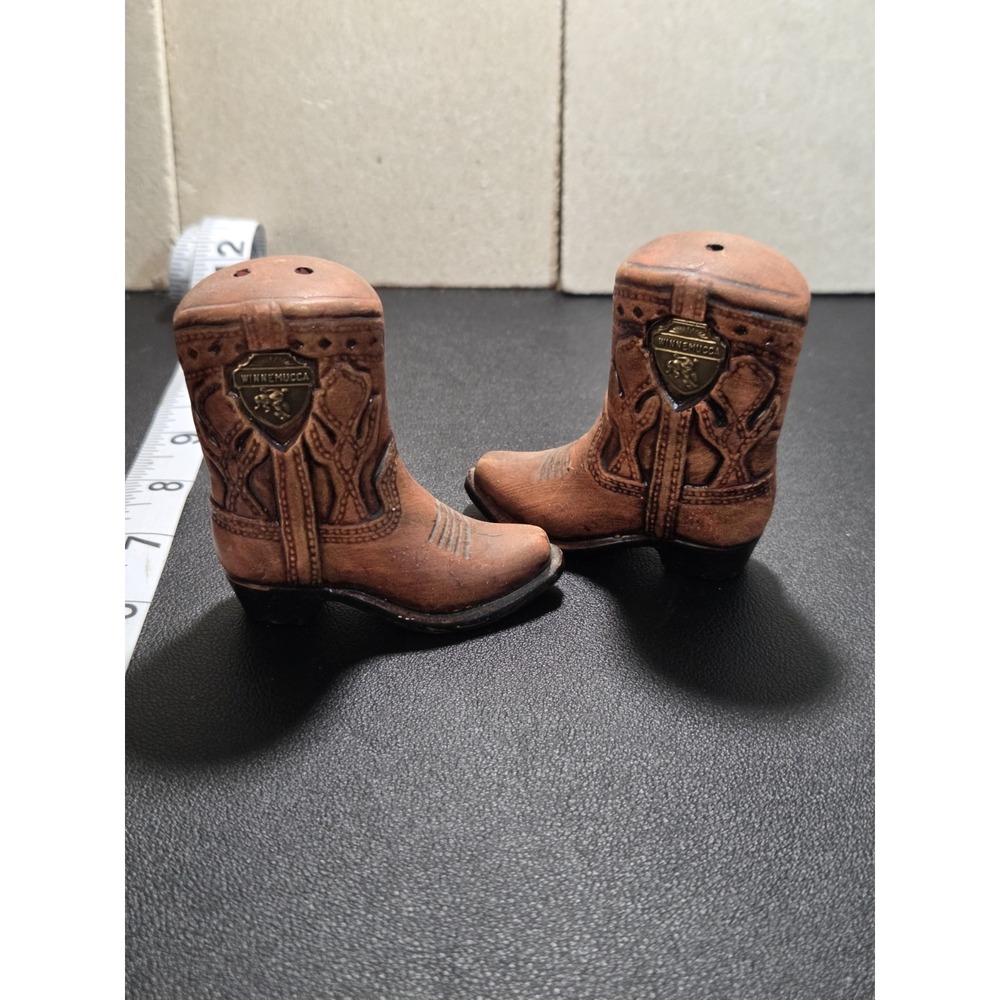 Winnemucca Nevada Cowboy Boot Salt & Pepper Shakers Western Souvenir Ceramic Set